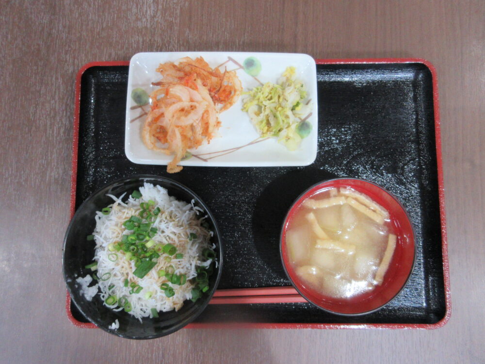 島田市グループホーム_しらす丼と桜エビのかき揚げで春の味覚を楽しもう