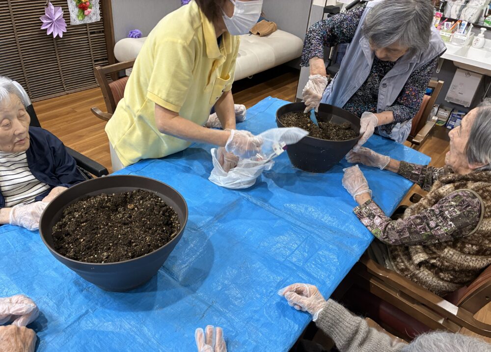 島田市グループホーム_お花の寄せ植え